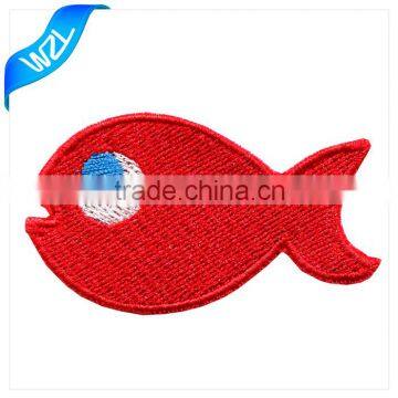 Embroidered Fish Patch, Self adhesive stick on patch NO MOQ Embroidered patch custom