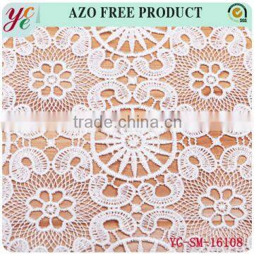 Pure White Temperament Circular Flower Design Collocation Wedding Embroidery Lace Fabric Embroidery photo-3