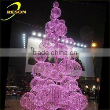 Hot sales assembled christmas ball tree christmas tree artificial tree for shopping center garden decoration