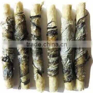 healthy dog treat dry fish skin wrap mumchy stick dog snack dog chew OEM factory wholesale private label