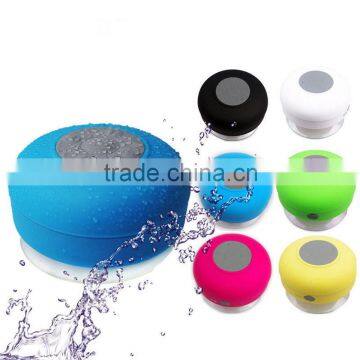 2016 New Fashion Wireless Handsfree Bluetooth Mic Speaker Waterproof Shower Car Suction Portable Mini Speaker With Microphone
