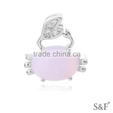 q1112311 Colorful cz Stone women Pink Crab Jewelry Pendant