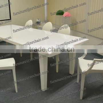 2015 Commerical furniture white long acrylic dinning table