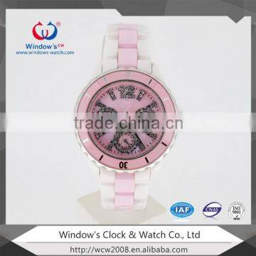 luxury fancy jewelry ceramic hand watch for girl