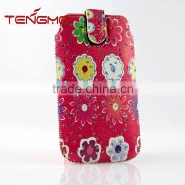 Blooming Flower and Rhinestone Case for LG G4, Universal Case for LG Phones