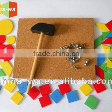 novel wooden hammer and cork jigsaw game toy