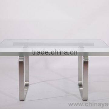 Luxury furniture office furniture stainless steel legs glass furniture