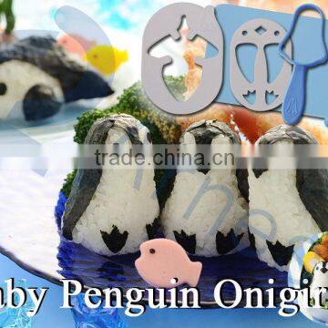 Japanese Food Kitchenware Cookware Animal Shape Cookie Cutter Baby Plastic Penguin Toy Rice Ball Set Baby Penguin Onirigi