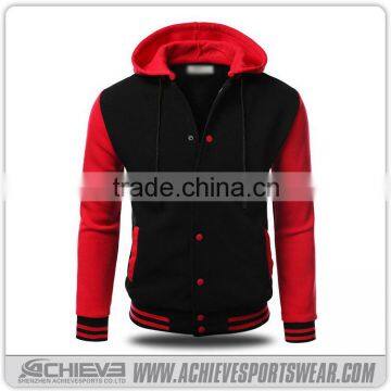 100% polyester custom Baseball Varsity Hoodie jacket