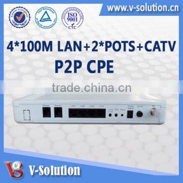 OEM 4fe 2fxs catv onu p2p cpe