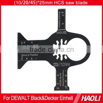 10mm(3/8") ;20mm(3/4") ;45mm(1-3/4") HCS E-cutting oscillating tool saw blade for Wood drywall and soft plastics in good qualit