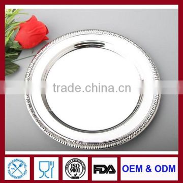 round plate modern design silver platter metal plate Serve up entertaining breakfast collect mails for hotel household