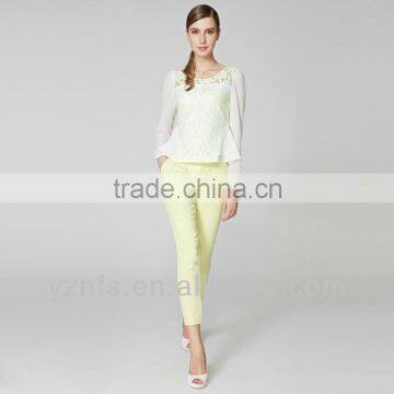 New Fashion Designs Lady Lace Blouses White