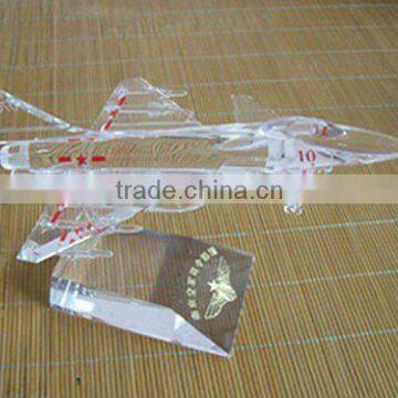 arrival crystal aircraft/airplane/airline/fighter aeroplane for crystal transport models with engraved (R-1045