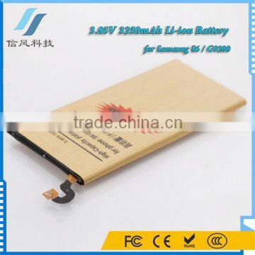 Golden Mobile Phone Replacement Battery for Samsung S6 G9200 Battery 3.85V 3250mAh