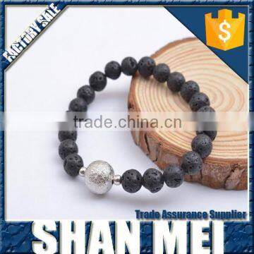 wholesale high quality lave stone bead bracelet for men