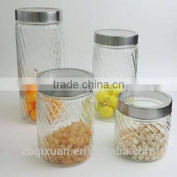 Beautiful Glass Storage Container with See-Through Metal Cover