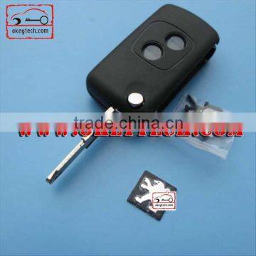 OkeyTech Peugeot 206 C2 2 buttons flip remote key shell for peugeot 206 key for Peugeot key