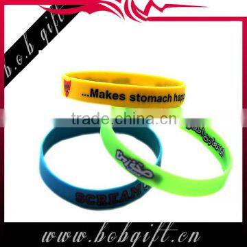 Debossed silicone bracelet