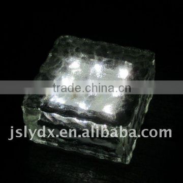 Glass solar paver light ,solar glass ice brick ,led solar ice brick light for garden