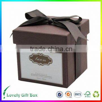 buy two pieces custom design scented candle box with ribbon decor