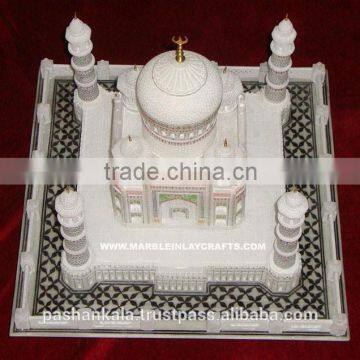 White Marble Taj Mahal Model , Taj Mahal Replica