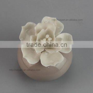 BSCI SEDEX Audit Nice Design Hand-made Ceramic Flower Oil Diffuser For Promotion photo-6