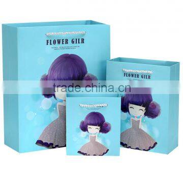 Fancy Custom Coth Paper Shopping Bags With Beautiful Princess Design