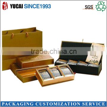 2015 Luxury Golden Paper Tea Box and Bags for Wholesale