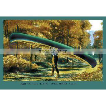 15 Foot 50 Lb. Model' Canoe 12x18 Giclee on canvas