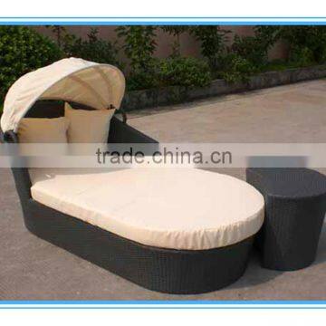 2016 garden set outdoor PE round chaise longue with cushion LK 7042