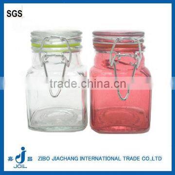 mini clear airtight glass canister with glass lid