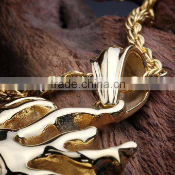 Fashion Stainless Steel Gold Plated Sun Moon Pendant photo-2