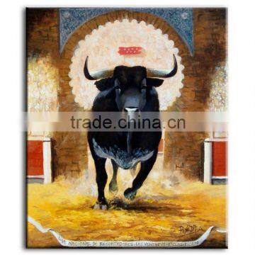 Oil painting of bull