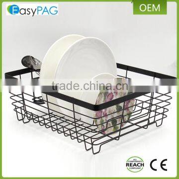 New fancy design industrial iron metal wire corner kitchen dish rack plate rack dish storage