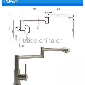 Special design stainless steel lateral articulated faucet