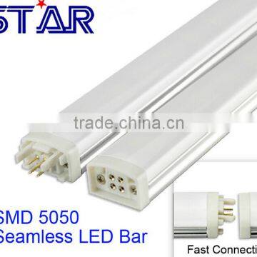 Illuminance under LED Cabinet seamless Rigid Bar Light strip SMD5050 72led/m 18w 1584LM 12v White color with Clear Cover