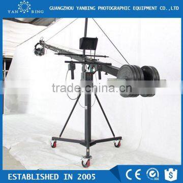 Professional LMS DV jimmy jib dslr camera crane with 10m triangle electronic control rocker arm flight case package