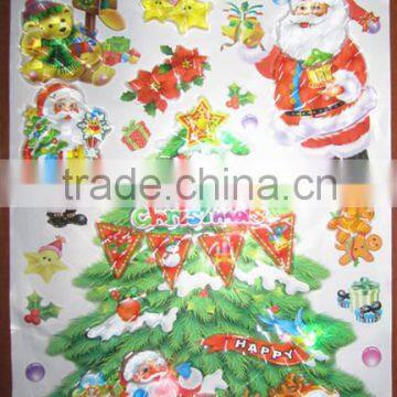 Christmas sticker, 3D sticker with LED light