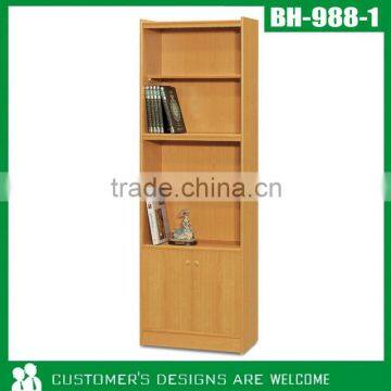Nature Finished Bookcase With Glass Door, Wooden Book Cabinet photo-6