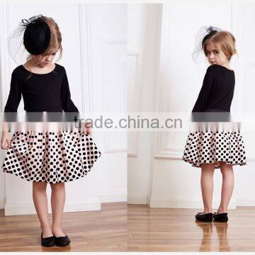 Cheerleader skirt 2015 spring summer dot pringting baby girl princess dress