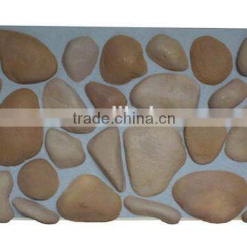 PU faux river stone panel, pebble stone,decorative wall panel,3D foam insulated wall panel