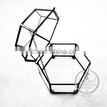 12.5*11.5*9.5cm geometric jewelry box glass terrarium transparent flower arrangement air plant planter home decoration 0100002