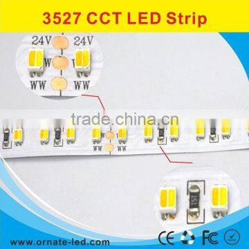 DC24V IP20 / IP65 SMD 3527 double color adjustable LED strip