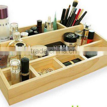 Customized Handmade make up wooden box with mirror