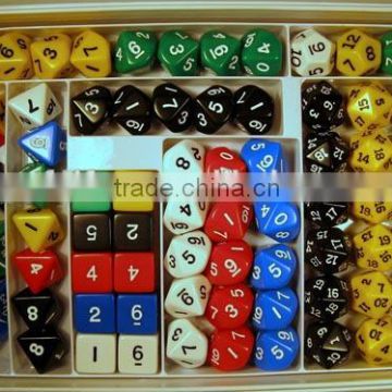 6-sides,8-sides,12-sides acrylic game dice,different color