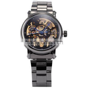 Classic Skeleton Dial Stainless Steel Analog Automatic Lady Mechanical Watch