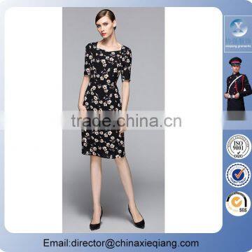 2016 fashion ladies flower dress printed floral dress for women