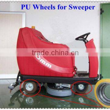 pu wheels sweeper machine