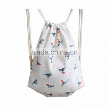 Unisex canvas variety cartoon printed backpack wholesale drawstring bags